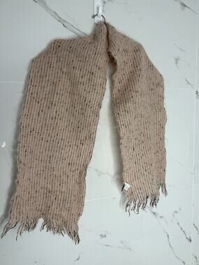 VTG Altea Mohair Virgin Wool Scarf Wrap Made In Italy Pink Winter Shawl Fringe